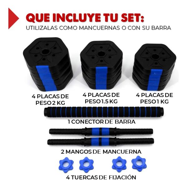 Mancuernas ajustables 20 kg
